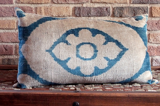 Silk Ikat Pillow Cover Uzbek Cushion Cover