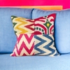 Picture of PATCHWORK SILK IKAT VELVET  PILLOW