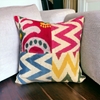 Picture of PATCHWORK SILK IKAT VELVET  PILLOW